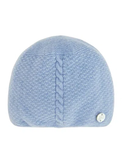Paz Rodriguez Knit Newborn Hat "essentia Oi 26-27" In Blue