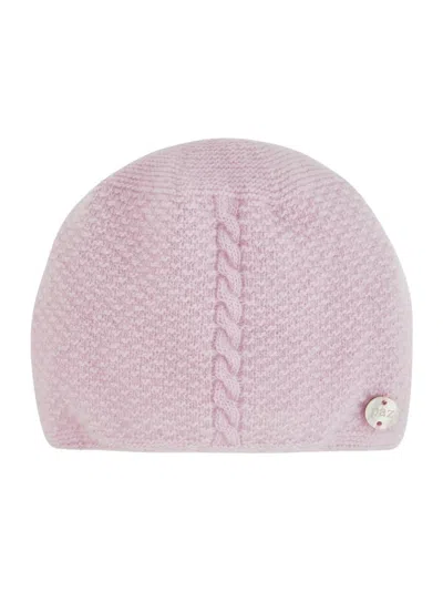 Paz Rodriguez Knit Newborn Hat "essentia Oi 26-27" In Pink