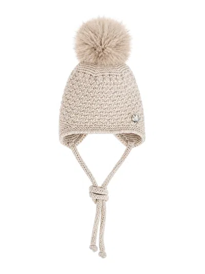 Paz Rodriguez Knit Newborn Hat "ponte" In Neutral