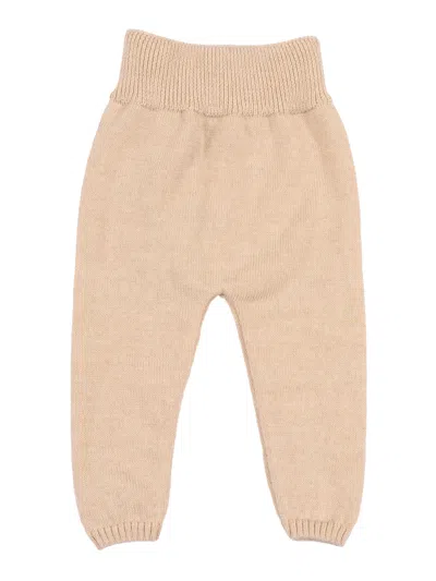 Paz Rodriguez Knit Newborn Leggins "esencial" In Brown