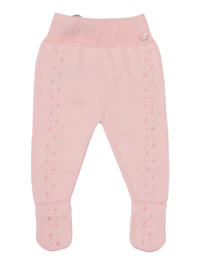 Paz Rodriguez Knit Newborn Leggins "essentia V26" In Pink