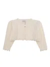 Paz Rodriguez Knit Newborn Short Cardigan "paz Oi 24-25" In White
