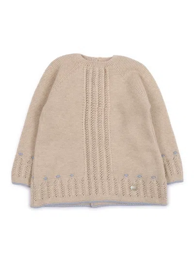 Paz Rodriguez Knit Newborn Sweater "alegria" In Brown