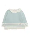 Paz Rodriguez Knit Newborn Sweater "ruise�or" In Green