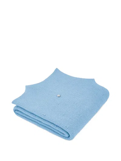 Paz Rodriguez Knitted Blanket In Blue
