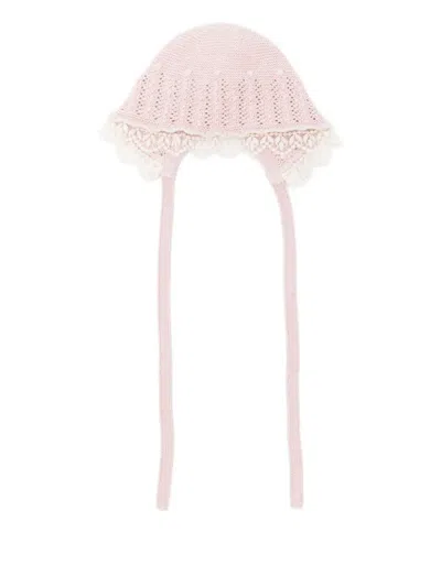Paz Rodriguez Babies' Knitted Lace-trimmed Hat In Multi
