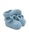 Paz Rodriguez Knitted Lace-up Booties In Blue