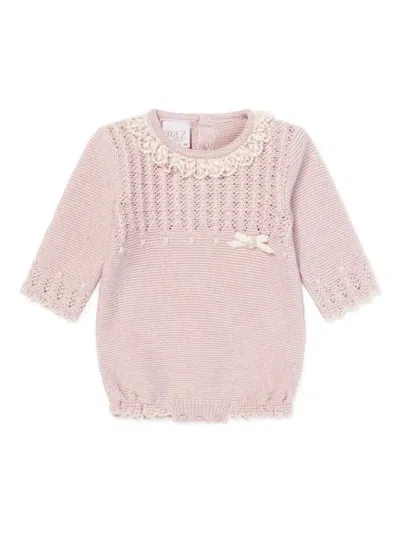 Paz Rodriguez Babies' Knitted Romper In Neutral