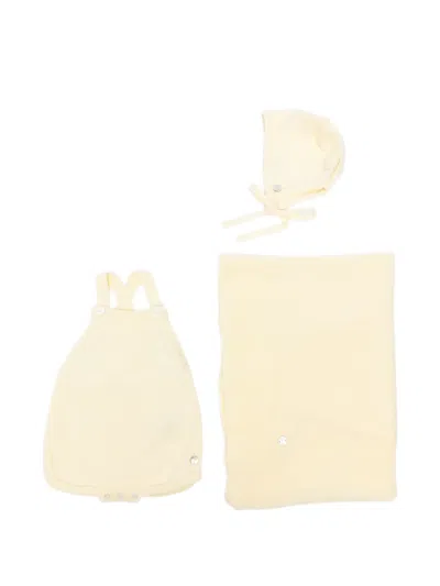 Paz Rodriguez Babies' Knitted Shorties Set (set Of Three) In Yellow
