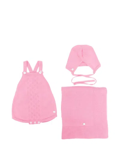 Paz Rodriguez Babies' Knitted Shoties Set In Pink