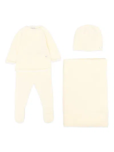 Paz Rodriguez Babies' Knitted Trousers Set (set Of Three) In Yellow