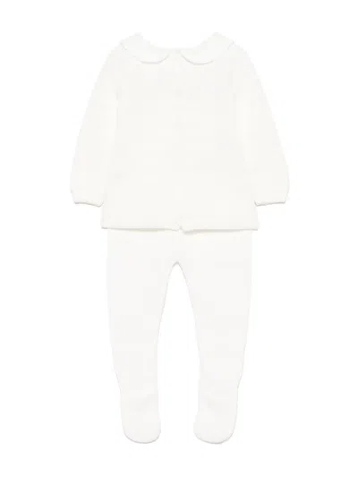 Paz Rodriguez Babies' Knitted Trousers Set In White