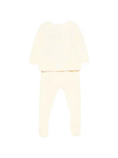 Paz Rodriguez Babies' Knitted Trousers Set In Yellow