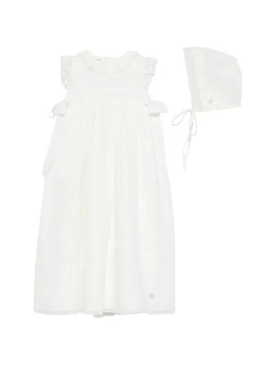 Paz Rodriguez Babies' Lace Ruffle Dress (set Of Two) In White