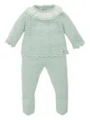 Paz Rodriguez Lace Ruffled Pajamas Set In Green