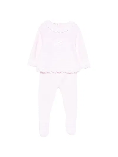 Paz Rodriguez Babies' Lace-trim Trousers Set In Pink