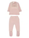 Paz Rodriguez Lace-trimmed Knitted Babygrow In Pink