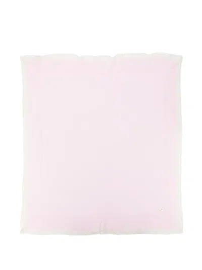Paz Rodriguez Lace-trimmed Knitted Blanket In Pink