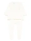 Paz Rodriguez Lace-trimmed Knitted Trousers Set In White