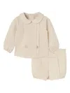 Paz Rodriguez Lace-trimmed Textured Shorts Set In Neutral