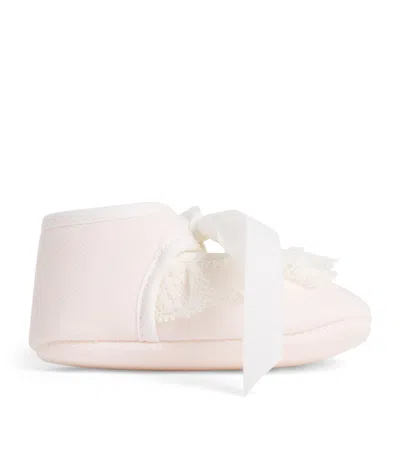 Paz Rodriguez Kids'  Lace-trim Ballet Flats In Neutral