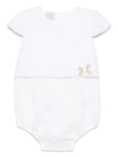 Paz Rodriguez Babies' Lino Romper In White