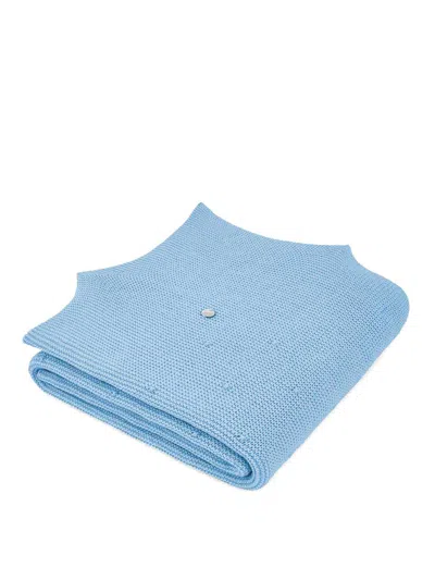Paz Rodriguez Knitted Blanket In Blue