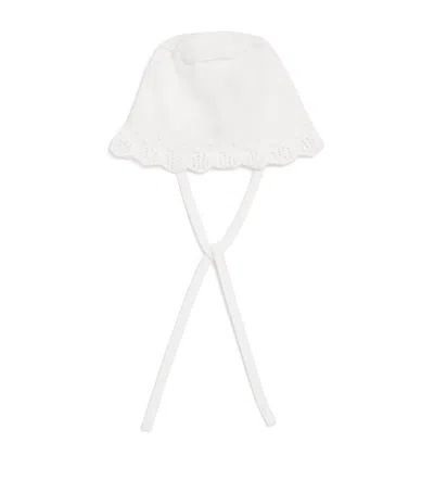 Paz Rodriguez Kids' Merino Wool Alaia Bonnet In White