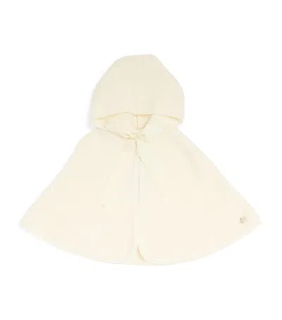 Paz Rodriguez Kids' Merino Wool Knitted Poncho In Neutral