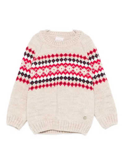 Paz Rodriguez Babies' Patterned Sweater In Neutral