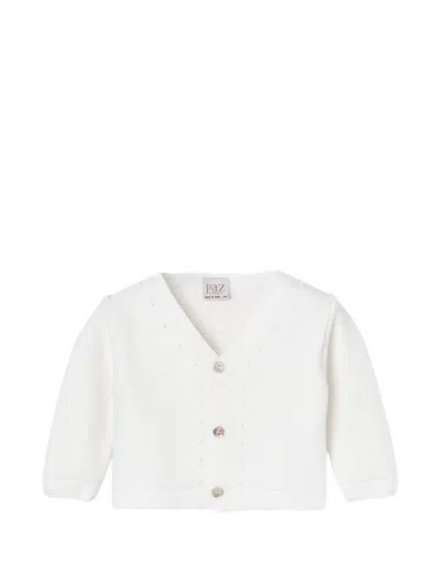 Paz Rodriguez Babies' Paz Buttoned Cardigan In White