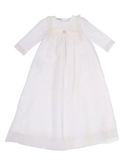 Paz Rodriguez Woven Newborn Long Dress "paz V26" In White