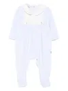 Paz Rodriguez Peter-pan Collar Babygrow In Blue