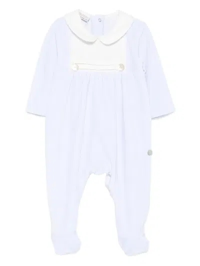Paz Rodriguez Peter-pan Collar Babygrow In Blue