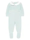 Paz Rodriguez Peter Pan Collar Knitted Babygrow In Blue