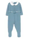 Paz Rodriguez Peter Pan Collar Knitted Jumpsuit In Blue