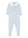Paz Rodriguez Peter-pan Collar Wool Romper In Blue