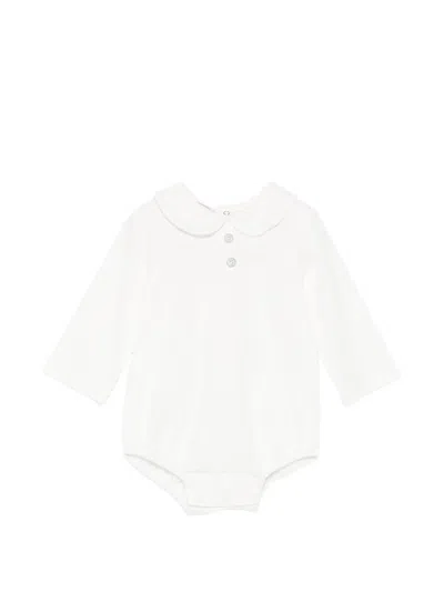 Paz Rodriguez Babies' Peter-pan-collar Bodysuit In White