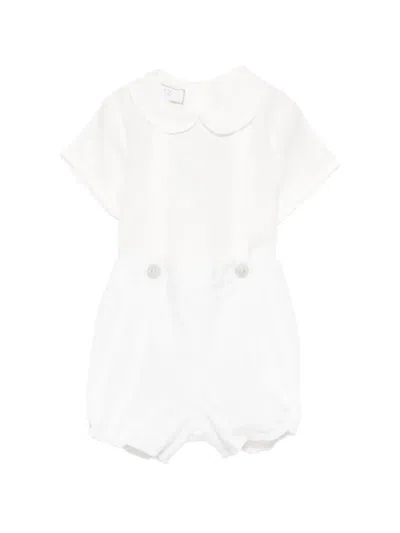 Paz Rodriguez Babies' Peter-pan-collar Short Set In White