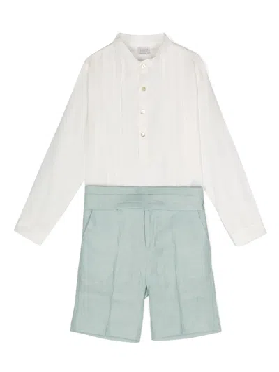 Paz Rodriguez Kids' Pintuck-detail Shorts Set In White