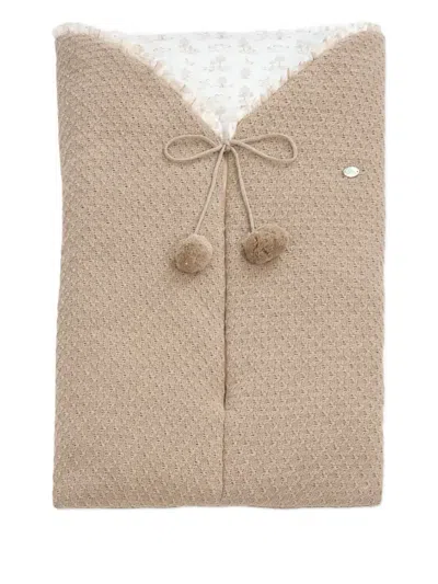 Paz Rodriguez Pom-pom Knitted Sleeping Bag In Neutral