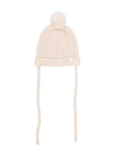 Paz Rodriguez Babies' Pompom Knitted Beanie In Neutrals