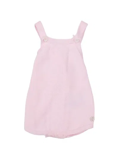 Paz Rodriguez Babies' Regalo Pointelle-knit Crossover-strap Romper In Pink
