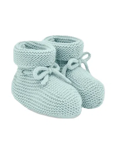 Paz Rodriguez Babies' Ribbed Crib Shoes In Green