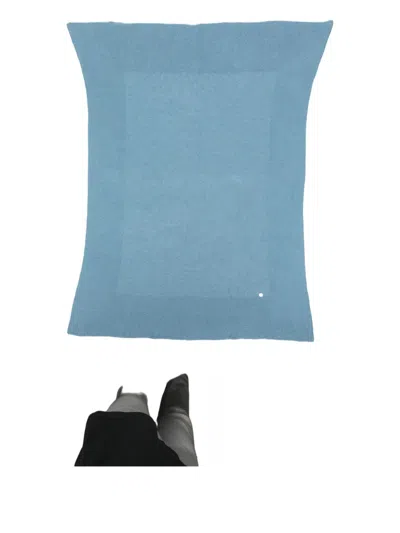 Paz Rodriguez Ribbed-knit Baby Blanket In Blue