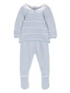 Paz Rodriguez Ribbed-knit Pajama Set In 蓝色