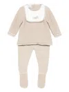 Paz Rodriguez Ribbed-knit Sweater And Trousers In Neutral