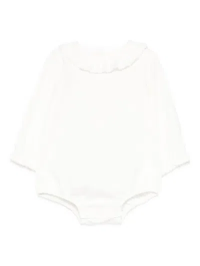 Paz Rodriguez Ruffled Babygrow In White