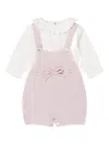 Paz Rodriguez Ruffled Dungarees Set In Pink