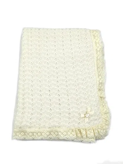 Paz Rodriguez Ruffled-hem Blanket In White